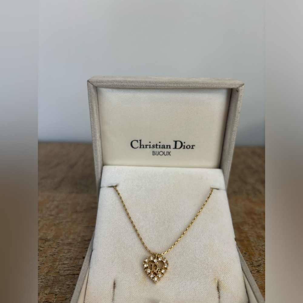 Vintage Christian Dior Gold Heart Bracelet with Box
